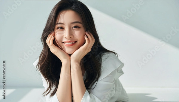 Obraz おしゃれなカットモデル女性の自然光ポートレート (Soft Radiance Portrait Series)	