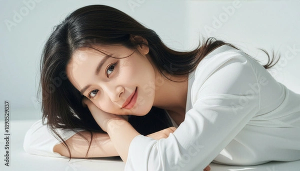 Obraz おしゃれなカットモデル女性の自然光ポートレート (Soft Radiance Portrait Series)	