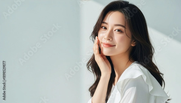 Obraz おしゃれなカットモデル女性の自然光ポートレート (Soft Radiance Portrait Series)	