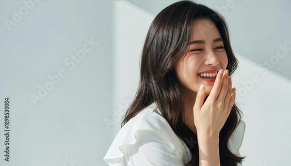 Obraz おしゃれなカットモデル女性の自然光ポートレート (Soft Radiance Portrait Series)	