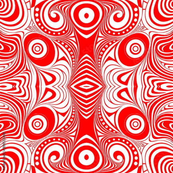 Obraz simple seamless abstract red and white pattern, texture