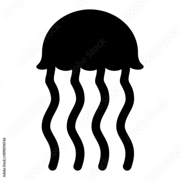 Obraz Jellyfish Silhouette Icon Flat Image