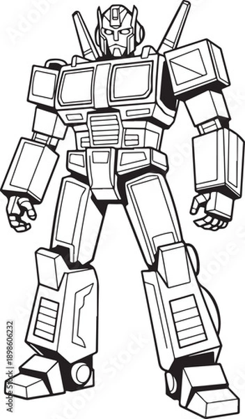 Obraz robot cyborg vector illustration