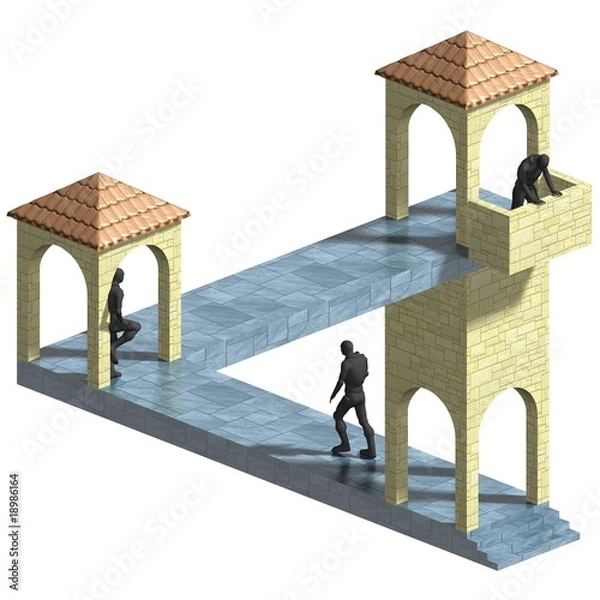 Fototapeta iluzja - renderowanie 3D