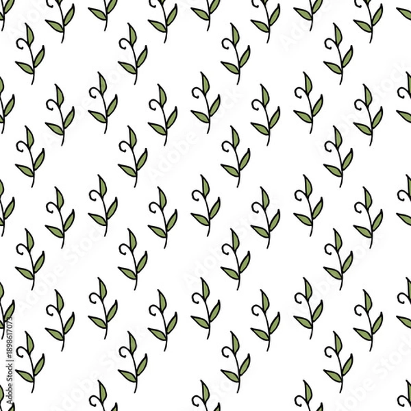 Obraz Seamless pattern with excellent decorative elements with leaves.eps
