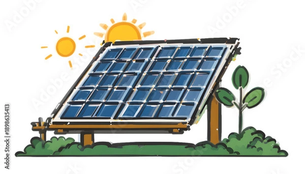 Obraz Solar panel renewable energy icon