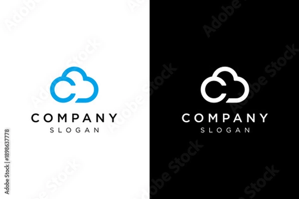 Obraz simple C cloud logo design