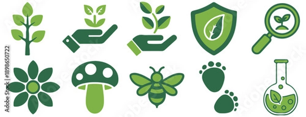 Obraz Green Nature Icon Set