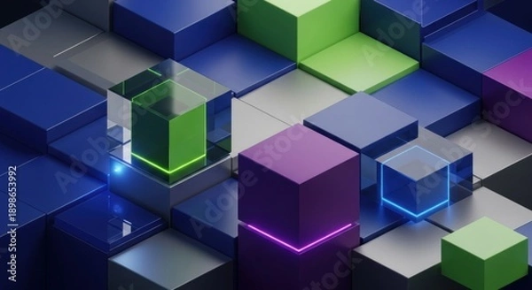Obraz abstract background with cubes