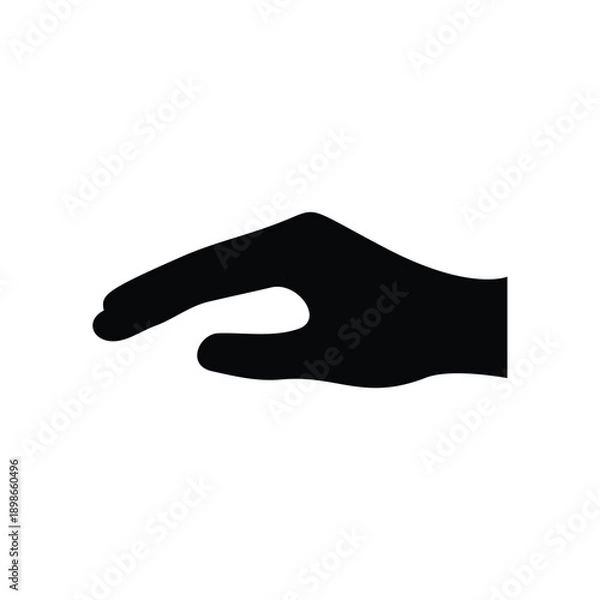 Obraz Single hand silhouette icon vector flat design.