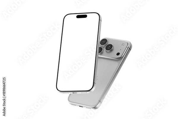 Obraz Silver Iphone pro 17 Smartphone Transparent Mockup