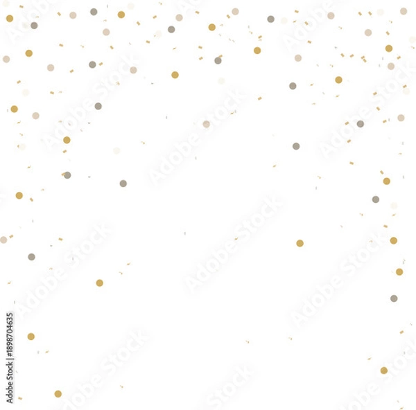 Obraz Neutral Gold Confetti Overlay Isolated on White Background