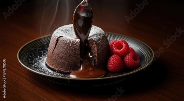 Obraz chocolate cake with strawberries