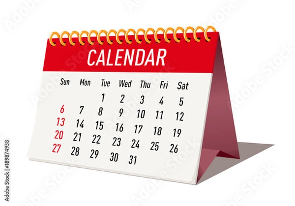 Obraz Szablon kalendarza wektor