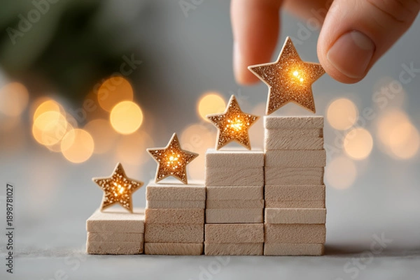 Obraz ブランド評価を高める成長戦略、星が導くステップアップ