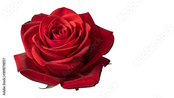 Obraz Beautiful deep red rose bloom isolated on transparent background