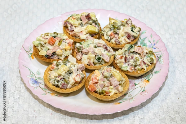 Obraz Tartlets with Russian salad