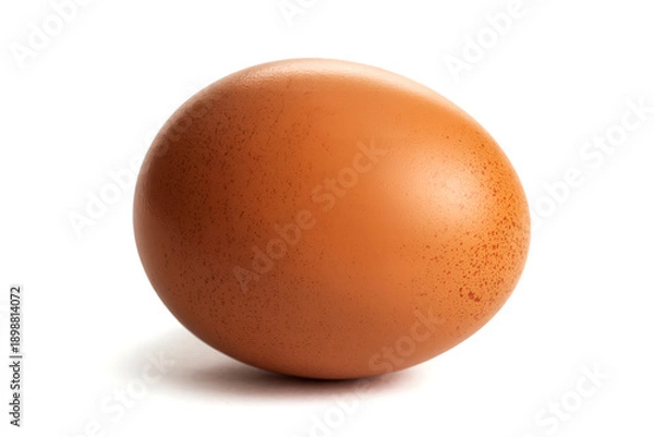 Obraz single brown chicken egg isolated on white background