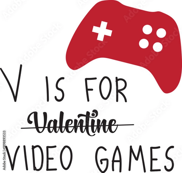Fototapeta V is For Video Games Vector
