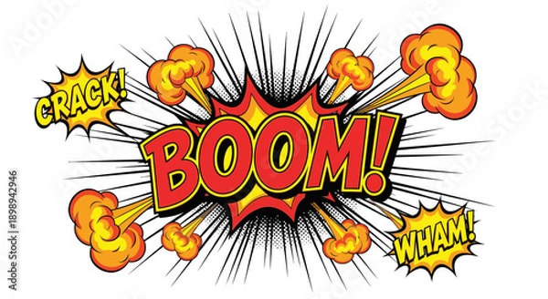 Fototapeta comic explosion boom explosion blast