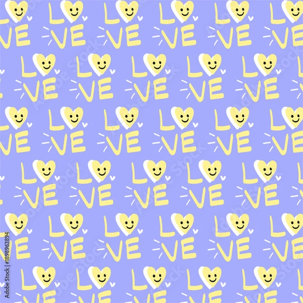 Obraz Cute Love Heart Seamless Pattern