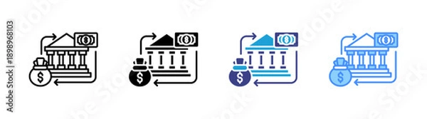 Obraz Banking icon set multiple style collection