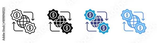 Obraz Currency Exchange icon set multiple style collection