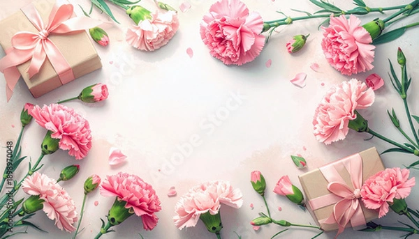 Obraz 母の日の飾りフレーム　コピースペース