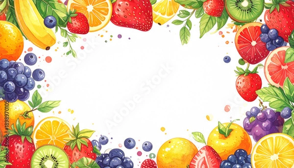 Obraz フルーツの飾りフレーム　コピースペース