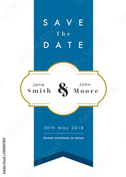 Obraz Save the date Blue theme