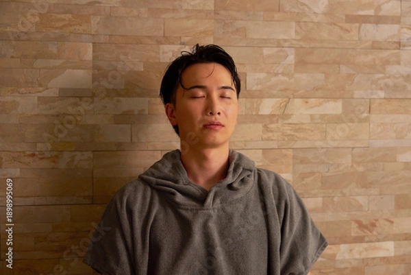 Obraz サウナをする男性