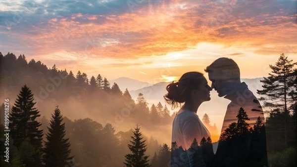 Obraz sunset in the mountains