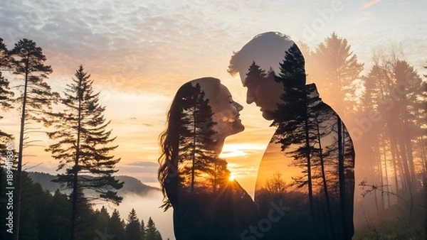 Obraz sunset in the mountains