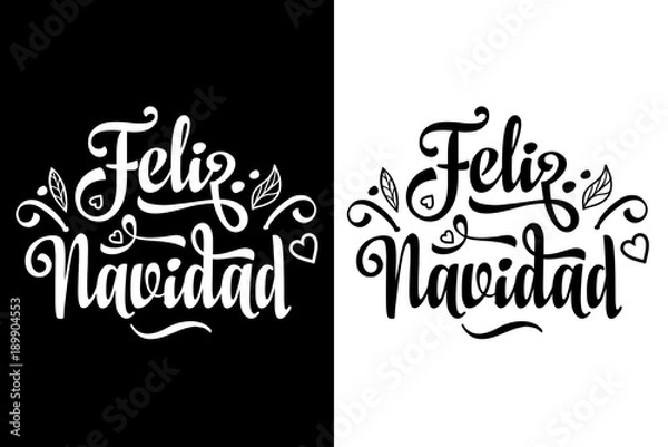 Obraz Feliz navidad. Xmas card on Spanish language.
