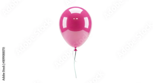 Obraz Shiny Pink Balloon with Silver String