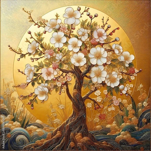 Fototapeta abstract background with flowers