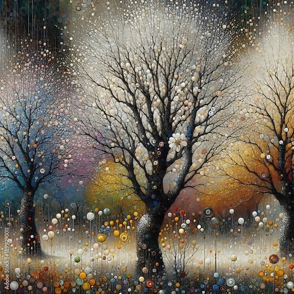 Fototapeta abstract background with flowers