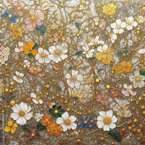 Fototapeta abstract background with flowers