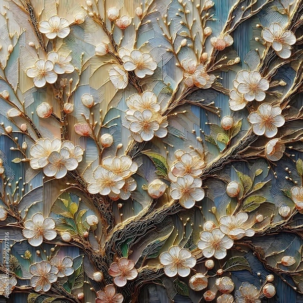 Fototapeta abstract background with flowers