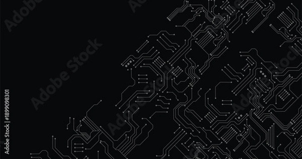 Fototapeta Vector circuit board concept for technology background. High-tech technology background texture. Circuit board vector illustration.