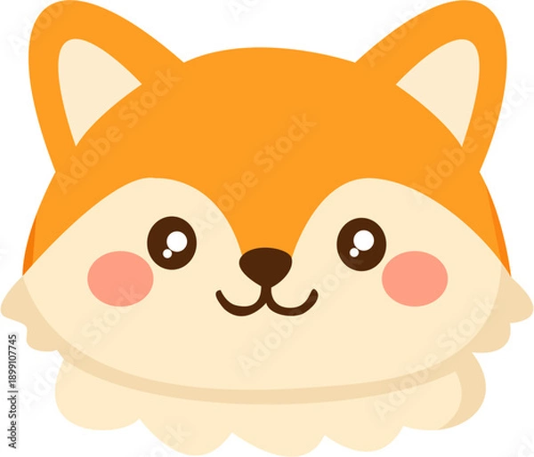 Obraz cute fox head character