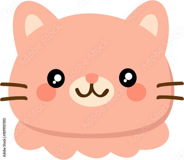 Obraz cute pink cat character