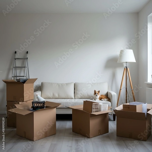 Obraz 空箱と小さな旅人