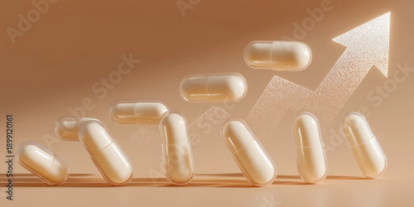 Obraz Rising arrow with capsules