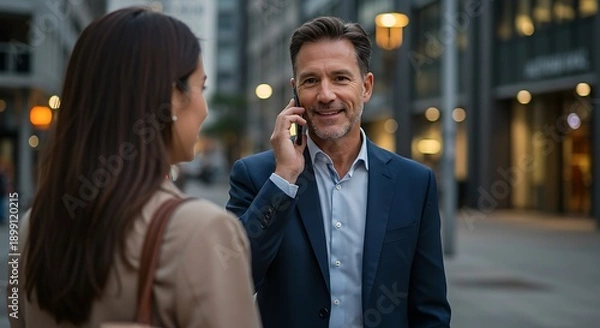 Obraz 街角の会話