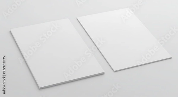Obraz Clean Minimalist Mockup: Blank Paper Sheets