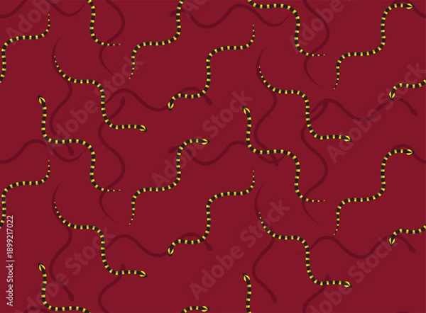 Obraz Snake Banded Krait Seamless Background Wallpaper Pattern