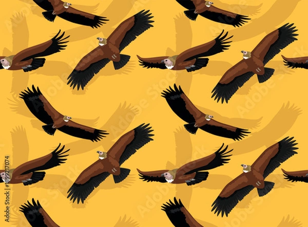 Obraz Griffon Vulture Bird Seamless Background Wallpaper Pattern