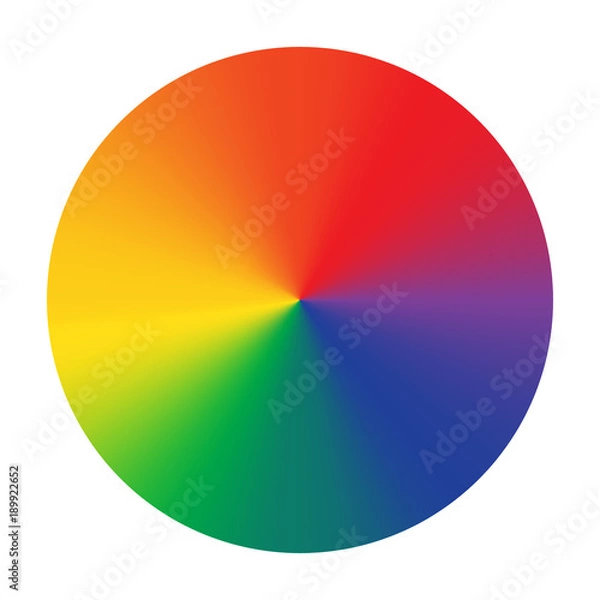 Fototapeta Bright color wheel isolated on white background. Vector Illustration.