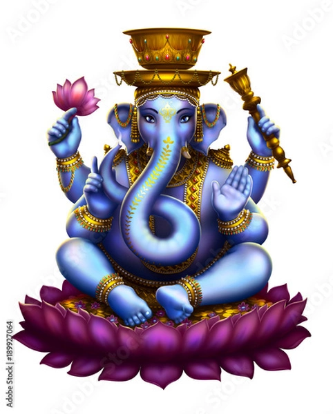 Obraz Ganesha białe tło